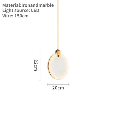 Modern White Marble Pendant Light
