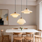 Nordic Cream Glass Pendant Light With Nickel Finish