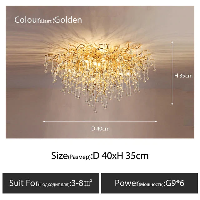 DecorBites™ Crystal Ceiling Chandelier - Luxury Lighting for Modern Spaces