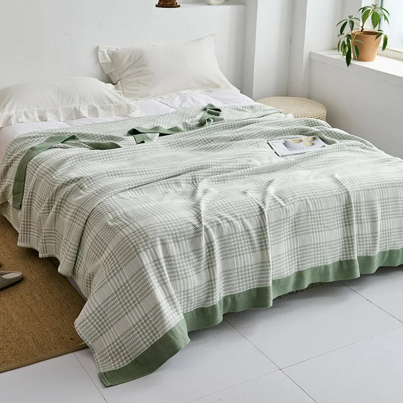 DecorBites™ Cotton Gauze Towel Throw Blanket - Soft and Cozy Bedspread for All Seasons