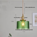 DecorBites™ مصباح معلق LED زجاجي أخضر: مصباح معلق اسكندنافي حديث لغرفة النوم وغرفة الطعام
