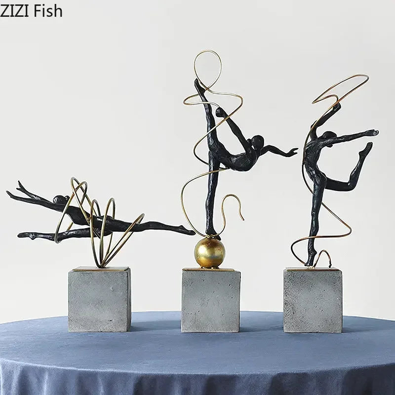 DecorBites™ Gymnast Figures Statue Resin Sculpture Room Decor Abstract Athlete Aesthetics