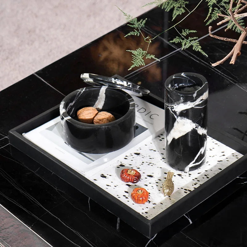 DecorBites™ Grand Antique Marble Stone Storage Jar Luxury Box