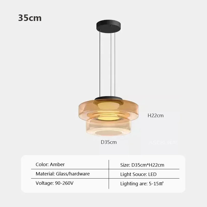 Nordic Glass Pendant Light in Green or Gray