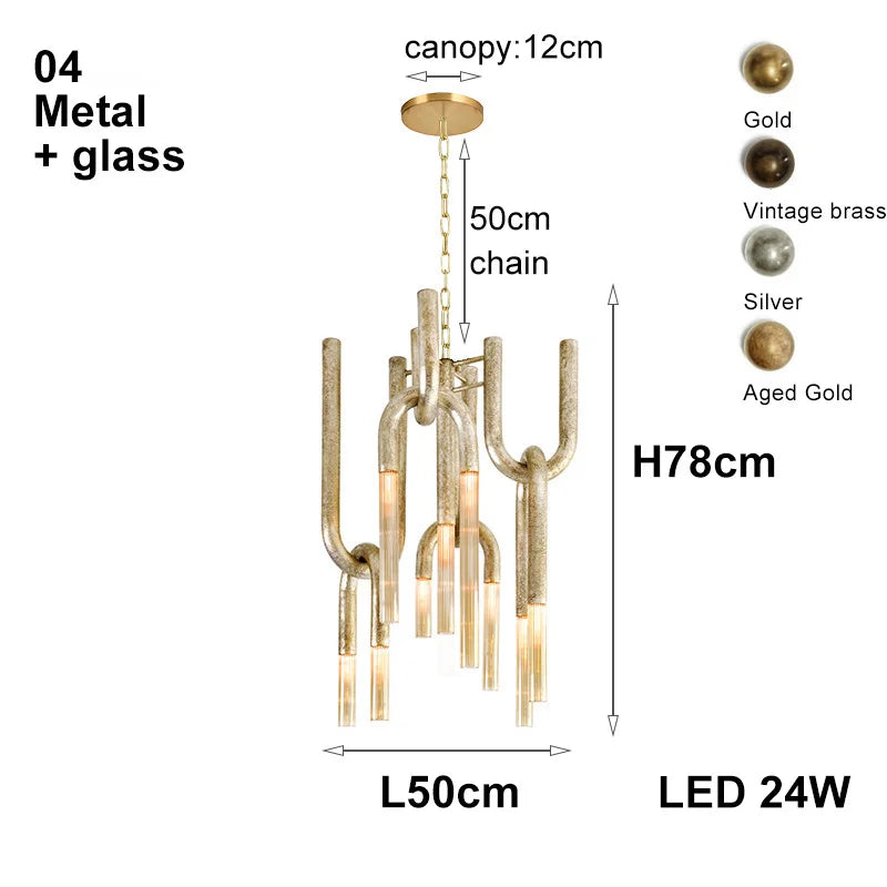 Italian Postmodern Retro Glass Pendant Light Dimmable