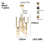 Italian Postmodern Retro Glass Pendant Light Dimmable
