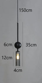 Nordic Gold and Black Glass Pendant Light