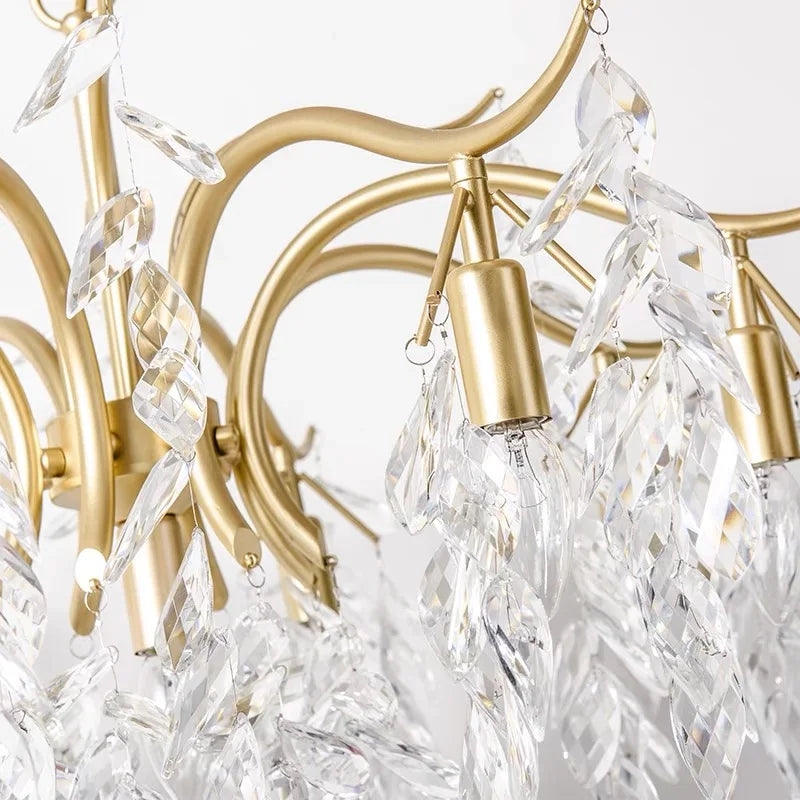 DecorBites™ Crystal Chandelier: Modern Minimalist Luxury LED Lighting for Living Room and Bedroom