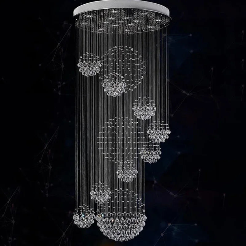 DecorBites™ Crystal Ball Design Chandelier Set - Large Elegant Lustre Lights D80xH300cm
