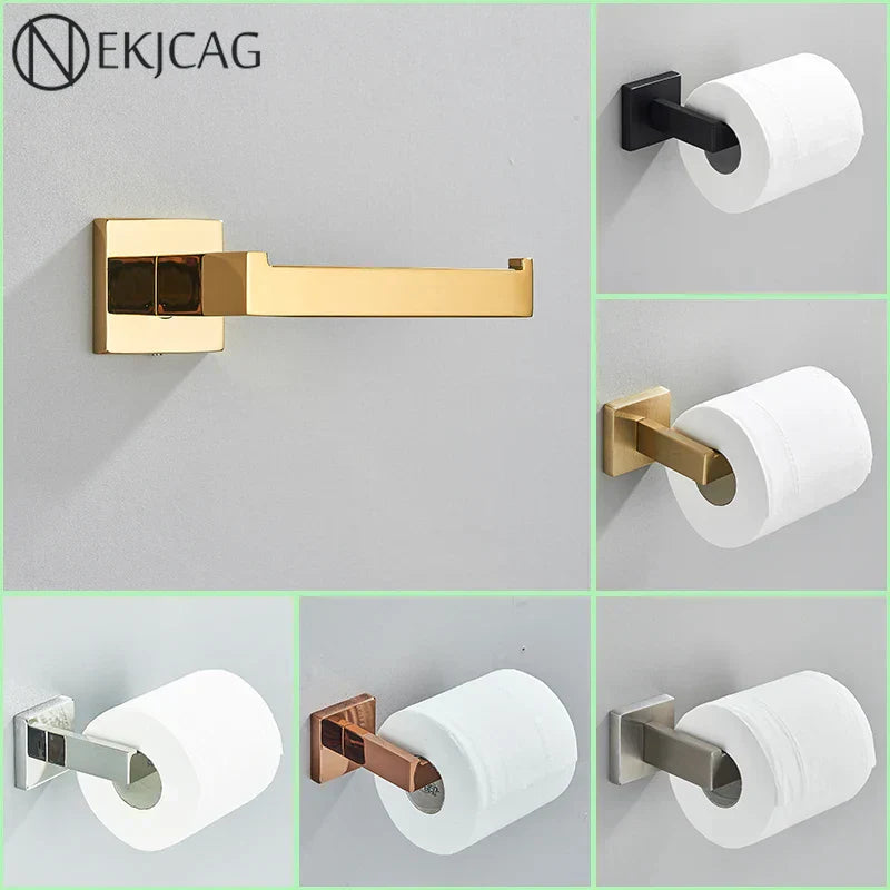 DecorBites™ Gold Square Paper Holder ملحق حمام