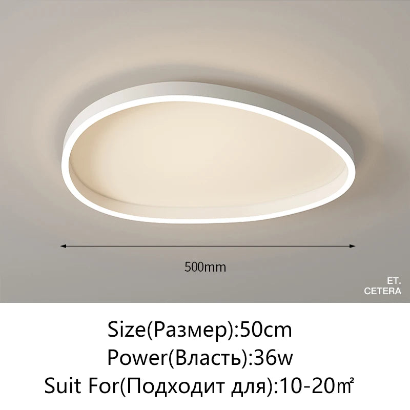 Modern White LED Ring Pendant Chandelier
