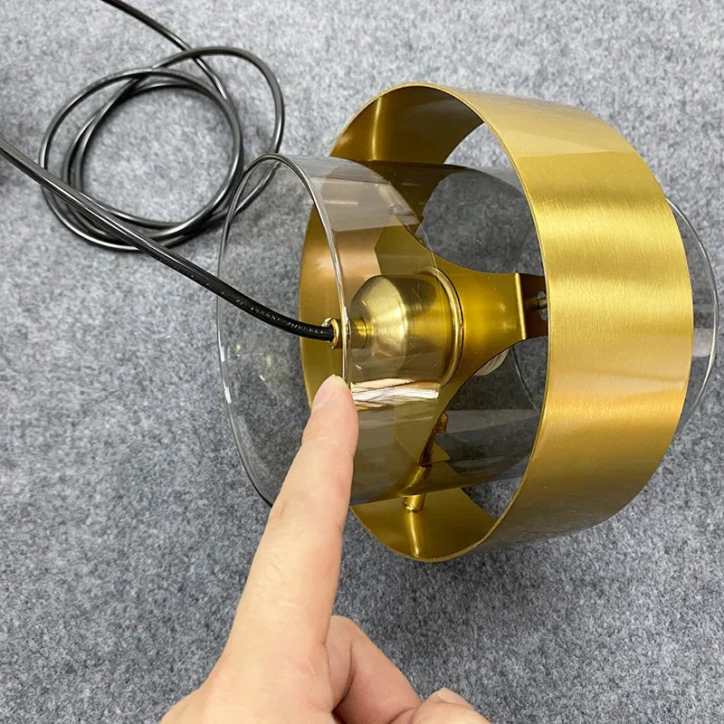 Modern Glass Pendant Light With Brass Finish