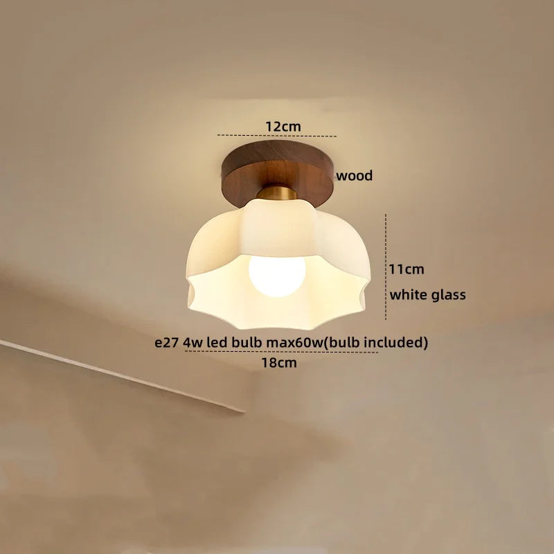 DecorBites™ Copper Wood LED Ceiling Lamp Modern Indoor Lighting Fixtures