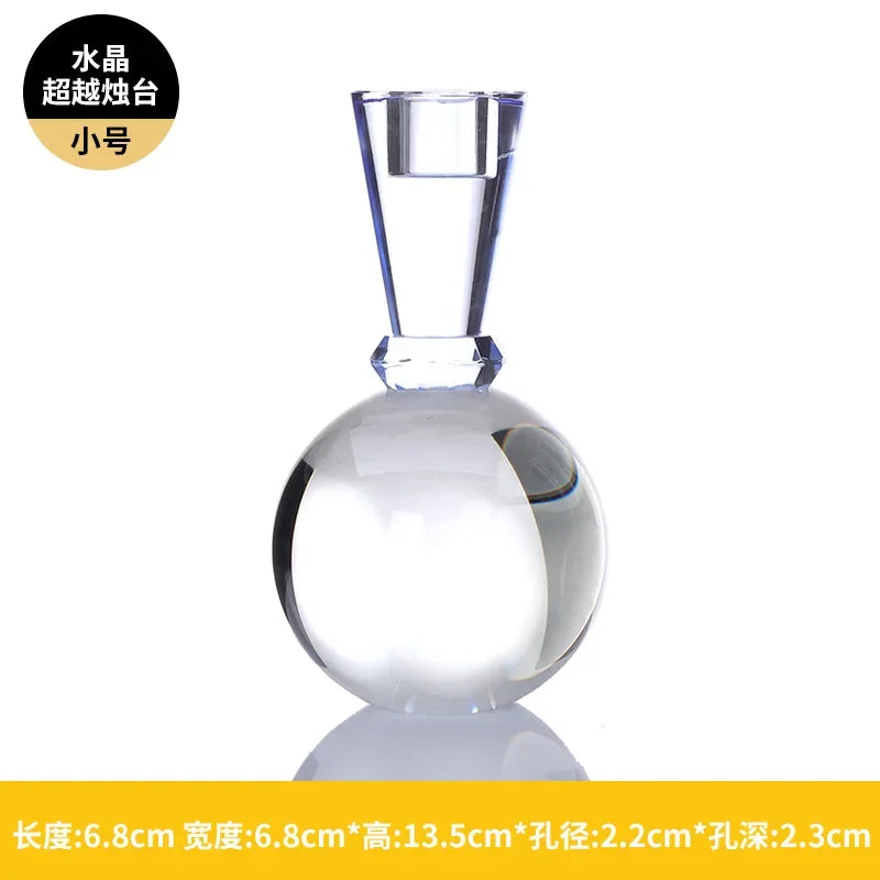 DecorBites™ Crystal Candle Holder: Elegant Table Centerpiece for Romantic Events & Home Decor