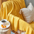 DecorBites™ 3D Knitted Tassel Blanket: Stylish Home Decor Throw for Sofa & Bed