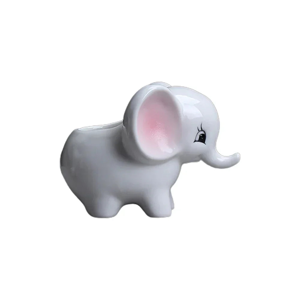 DecorBites™ Elephant Succulent Planter Ceramic Vase Cute Flowerpot Decor Pot