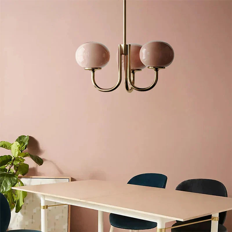 DecorBites™ Cream Pink Bedroom Pendant Light for Cozy Living Spaces