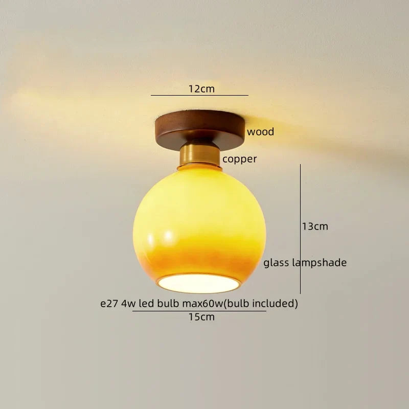 Plafonnier LED DecorBites™ en verre de style japonais, éclairage moderne pour salon