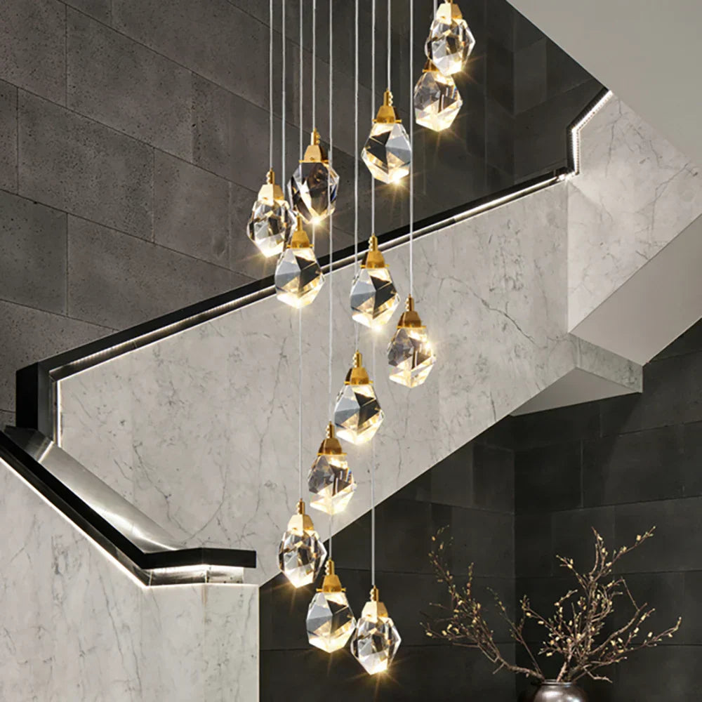 DecorBites™ Diamond Crystal LED Ceiling Chandelier for Home Decor