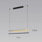 Wabi-Sabi Black Metal Acrylic Strip Pendant Light