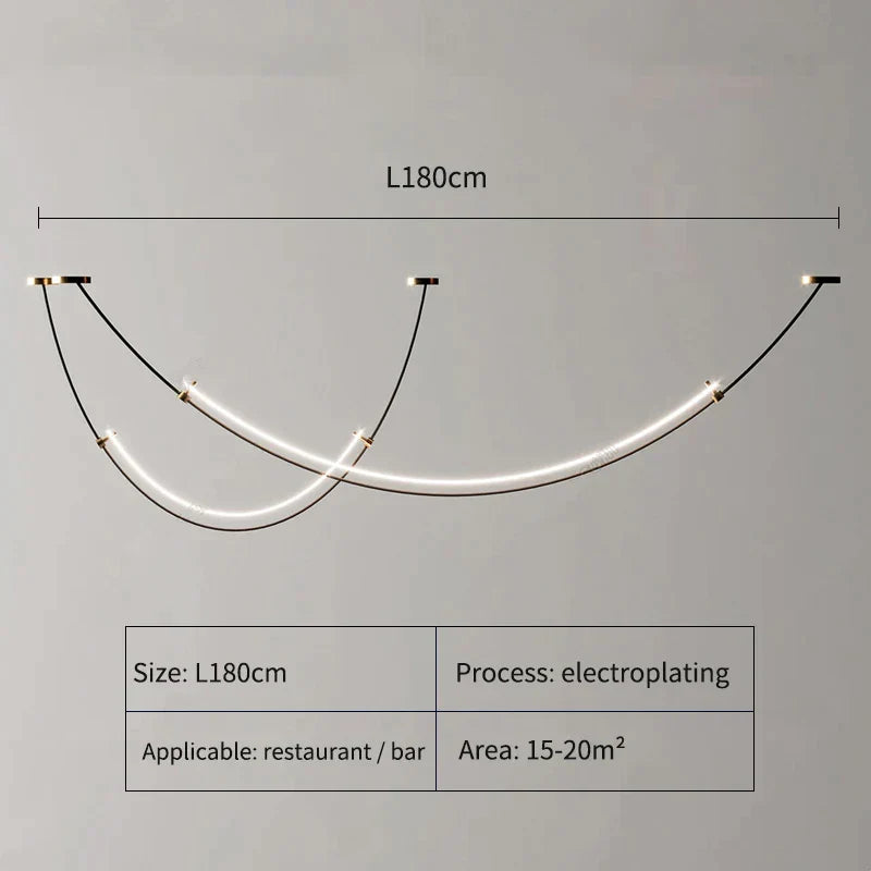 DecorBites™ Designer Arc Line Restaurant Lighting Chandelier
