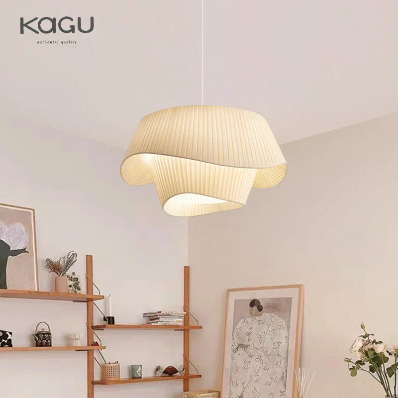 DecorBites™ Cream Fabric Chandelier: Retro Nordic Attic Light for Bedroom, Living Room, Dining Room