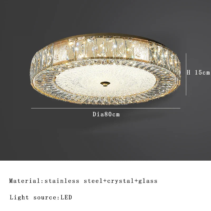 وحدة إضاءة سقف LED زجاجية ذهبية DecorBites™ من الفولاذ المقاوم للصدأ