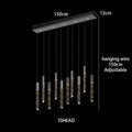 DecorBites™ Crystal Chrome LED Chandelier: Luxury Duplex Stair Loft Pendant Light for Living Room