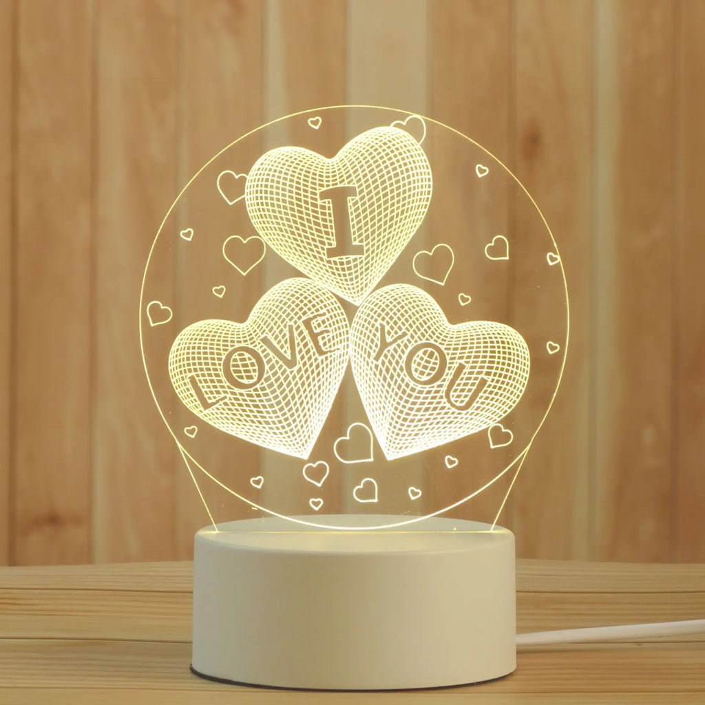 DecorBites™ 3D Acrylic Night Lamp | Boys Girls Gift Decor Bedroom Table Light
