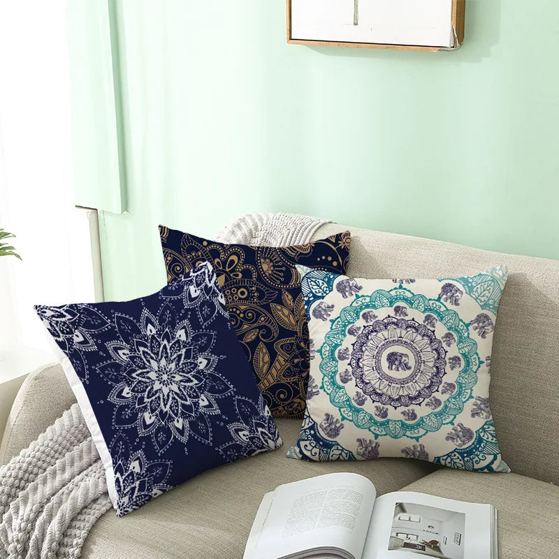DecorBites™ Geometric Square Pillowcase Ethnic Retro Sofa Pillow Cover 45x45cm Home Decor