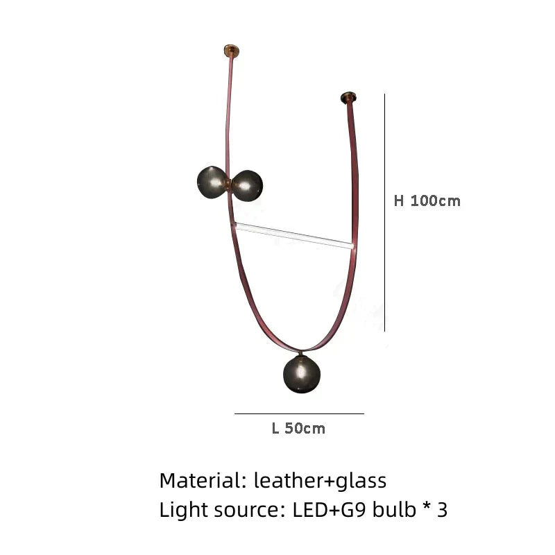 DecorBites™ ثريات جلدية 2023 إضاءة ديكور منزلي LED بسيطة لغرفة المعيشة
