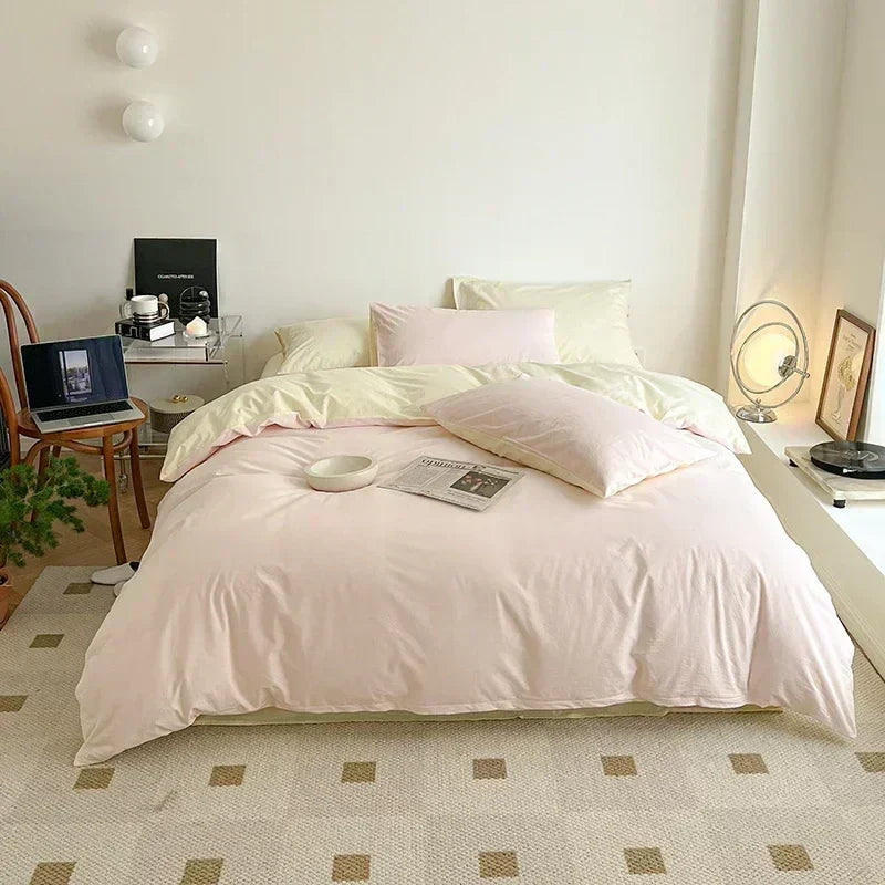 DecorBites™ Cotton Queen Bedding Set: Duvet Cover, Sheets, Quilt Cover, Pillow Covers -Soft & Comfortable
