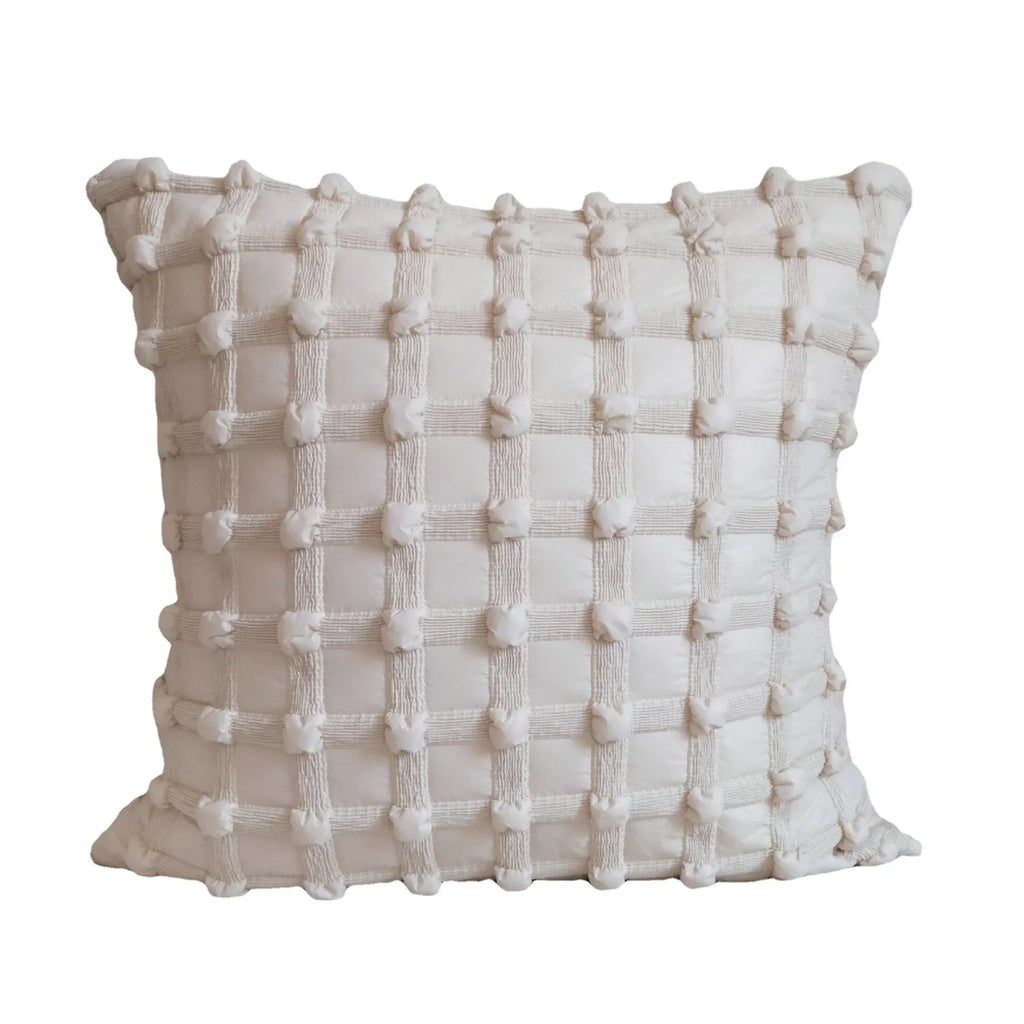 DecorBites™ French Cream Bubble Decorative Cushion Cover - Luxury Handmade Throw Pillow Case