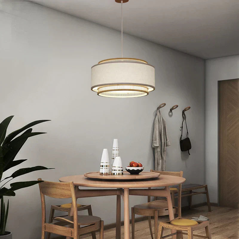 DecorBites™ ثريا معلقة يابانية من الخيزران لغرف المعيشة والطعام والنوم - أيقونة الأناقة الهادئة