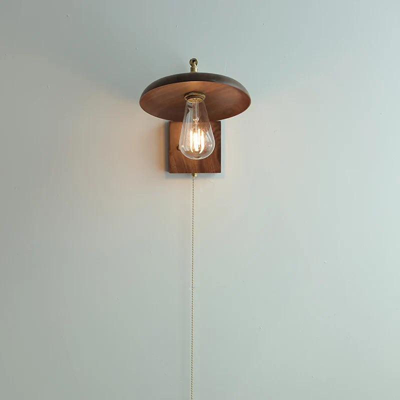 DecorBites™ Copper LED Wall Light Sconce Pull Chain Switch Rotatable Bedside Lamp