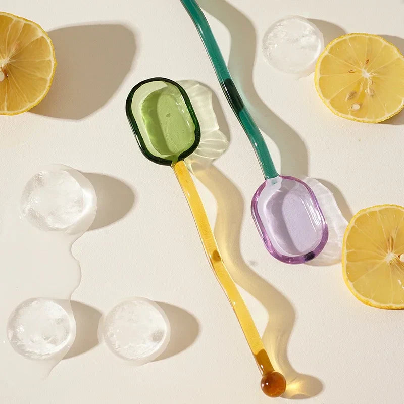 DecorBites™ Glass Spoon Dessert Teaspoon Creative Coffee Spoon Set for Ice Cream
