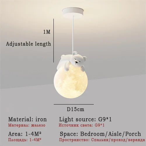 DecorBites™ Little Bear LED Pendant Light Modern Children's Chandelier Home Decor