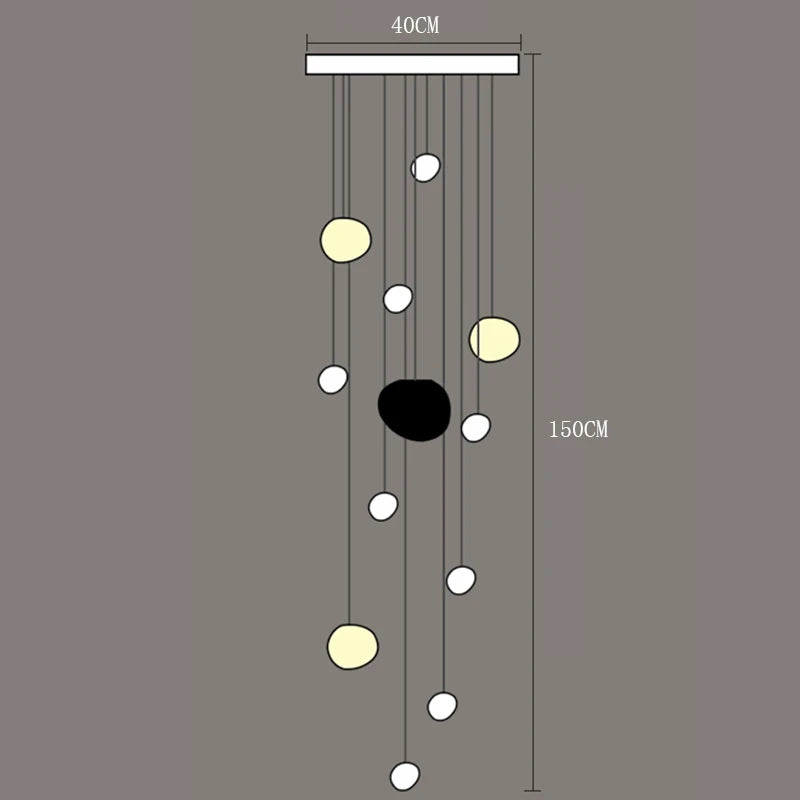 Modern Acrylic Staircase Multi-Light Pendant Chandelier