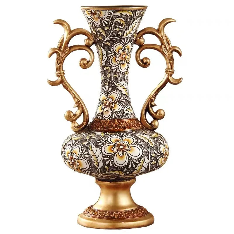 DecorBites™ Resin Vase Dried Flowers Arrangement for Living Room Decor