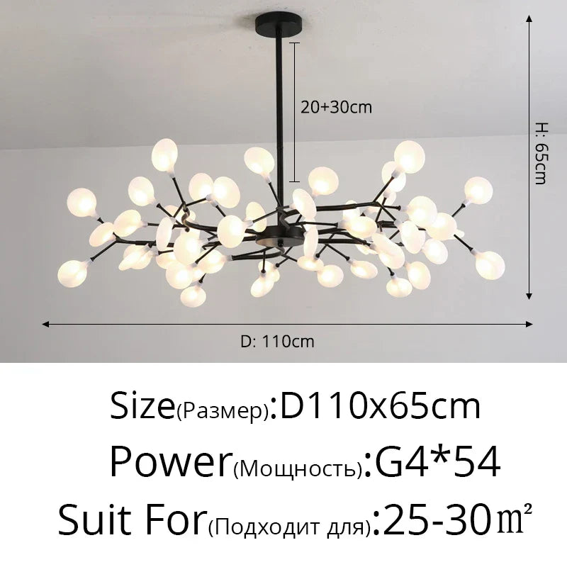 ثريا يراعة LED من DecorBites™: مصابيح سقف اسكندنافية حديثة لديكور المنزل الفاخر