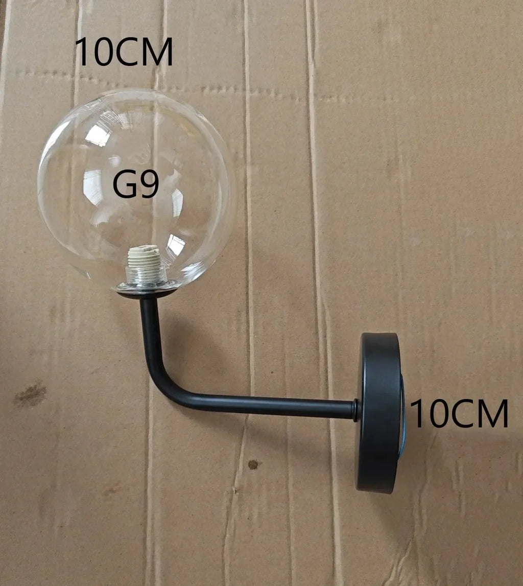 DecorBites™ Glass Ball Wall Lamp: Modern Nordic LED Lighting for Bedroom, Staircase, Outdoor