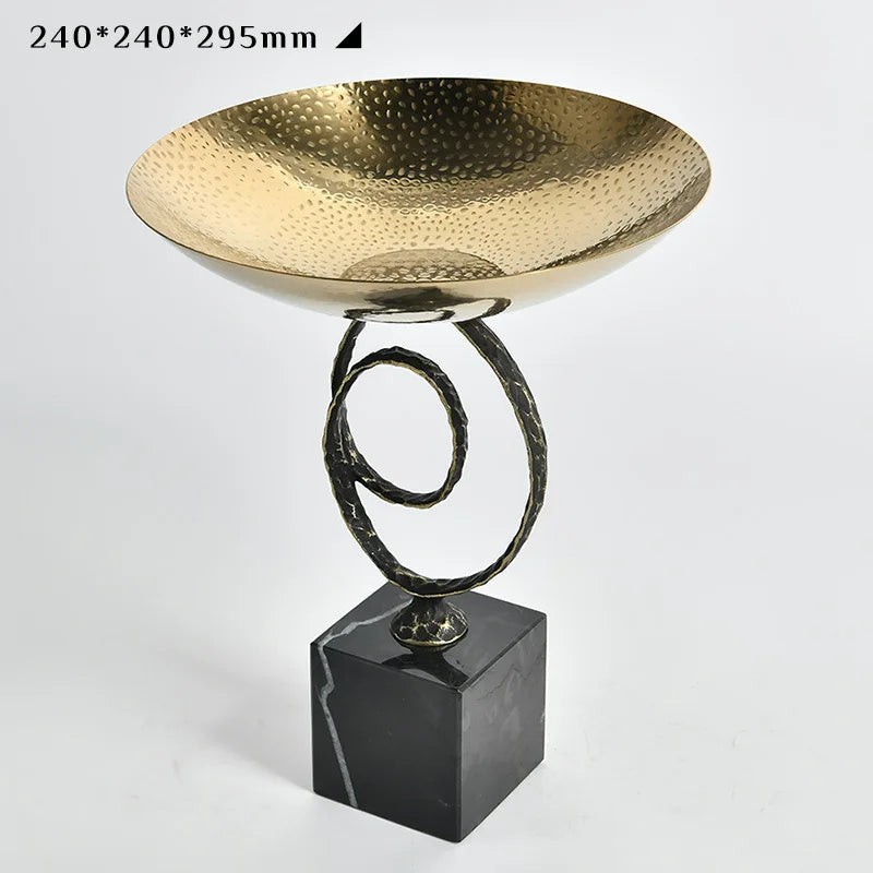 DecorBites™ Gold Metal Fruit Bowl Tray for Modern Luxury Home Decor