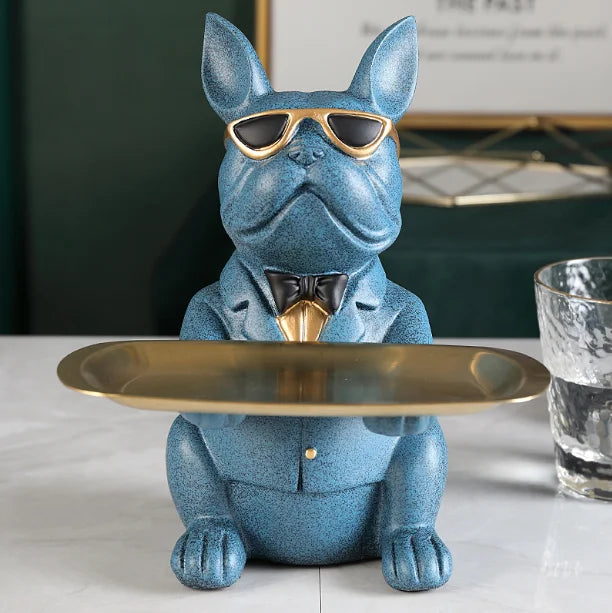 DecorBites™ French Bulldog Figurine Tray Sculpture Coin Bank Home Decor Statue