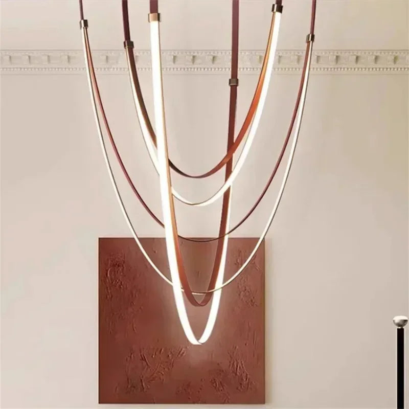 Nordic Belt Pendant Light in Black or Orange