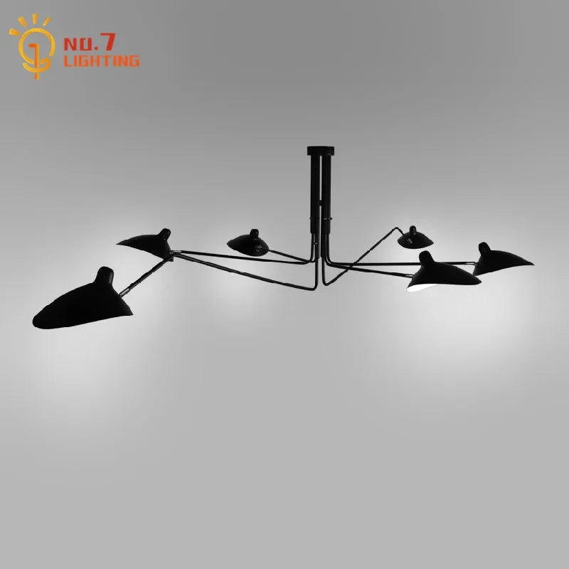 DecorBites™ Industrial Spider Serge Mouille Ceiling Lamp Black LED E27 Lighting
