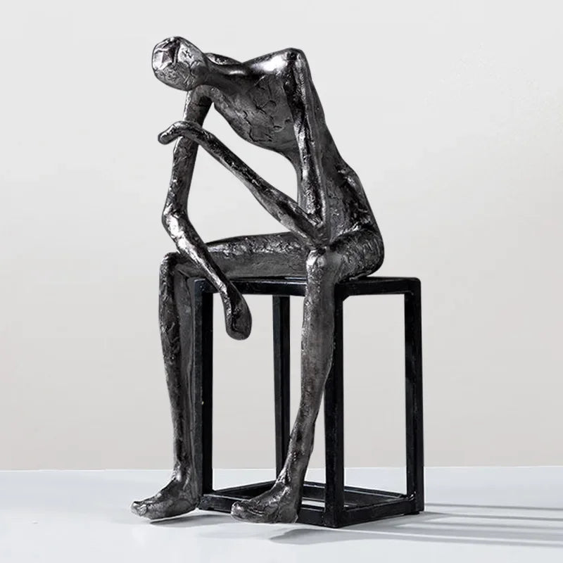 DecorBites™ Abstract Thinkers Sculpture: Decorative Figurines for Home Furnishings