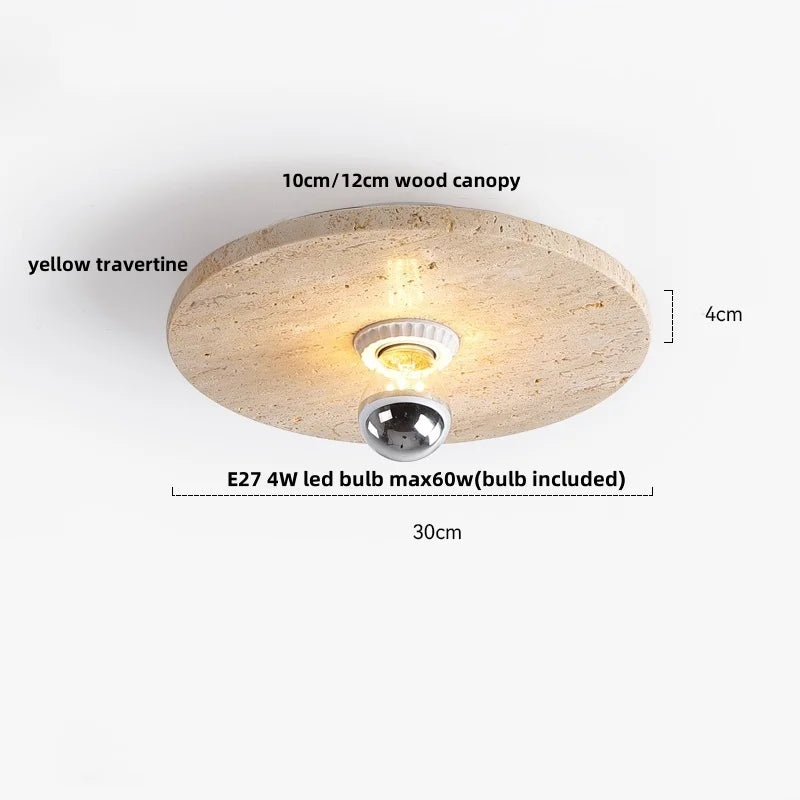 DecorBites™ Glass Ball LED Ceiling Light White Yellow Travertine Plafondlampen