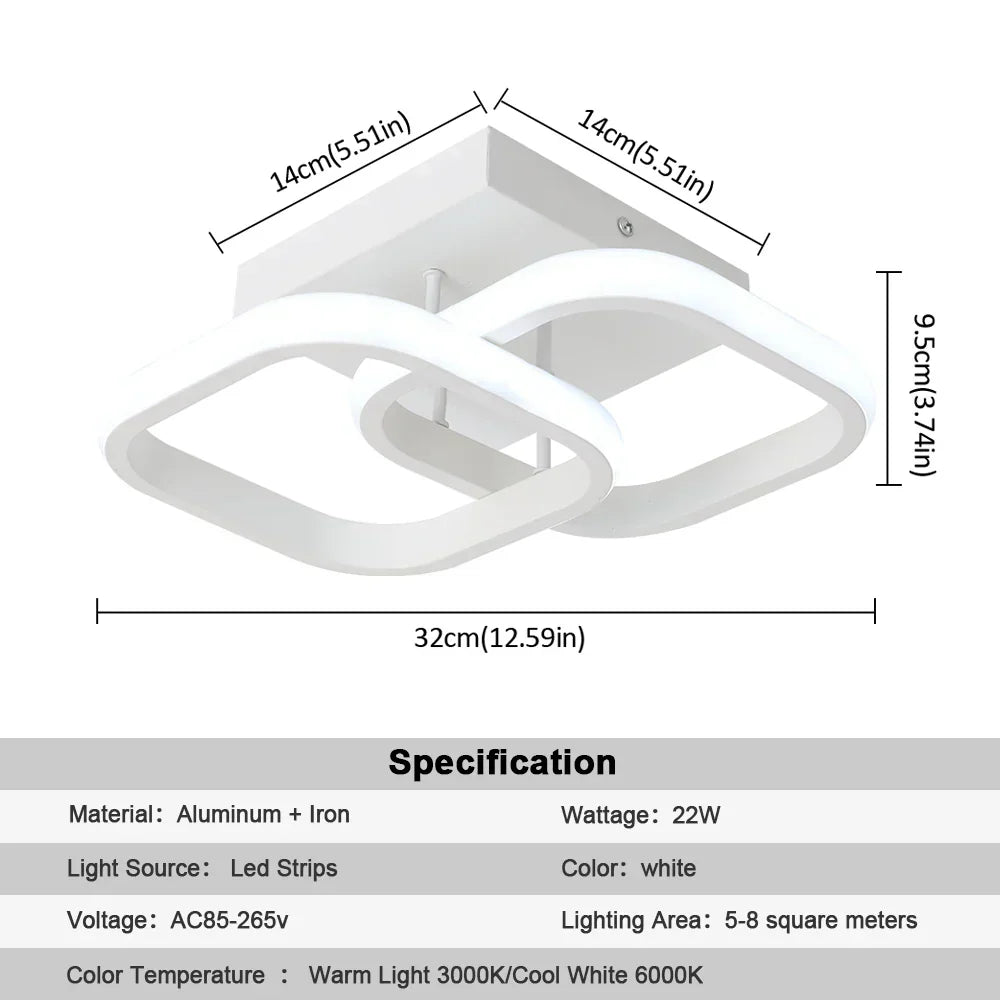 DecorBites™ Acrylic Chandelier Light Modern Minimalist Ceiling Lamp for Living Dining Bedroom