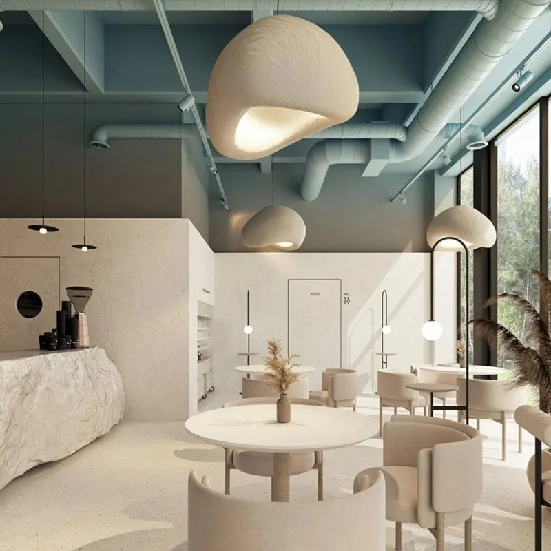 Luminaires Suspendus Led Nordiques DecorBites™ Style Crémeux Wabi Sabi Lustre Escaliers