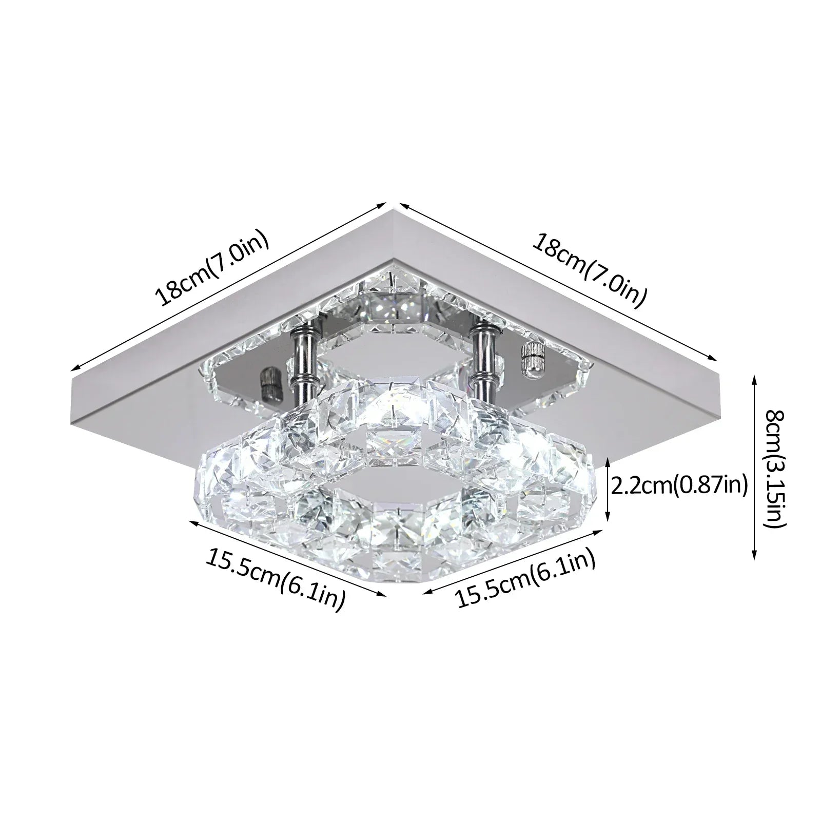 DecorBites™ Crystal LED Pendant Chandelier for Dining Living Room Decor